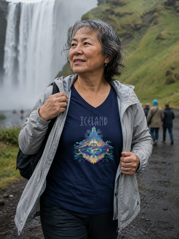 Iceland Compass Women’s relaxed v-neck t-shirt