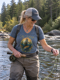 Fly Fishing Maine Women’s relaxed v-neck t-shirt