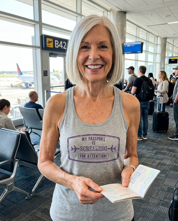 My Passport Is Screaming for Attention! Racerback Tank