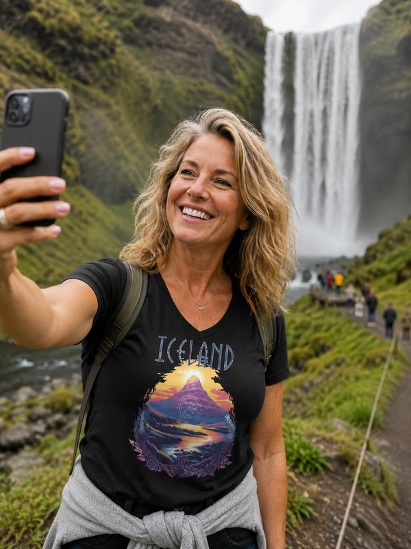 Iceland Women’s relaxed v-neck t-shirt