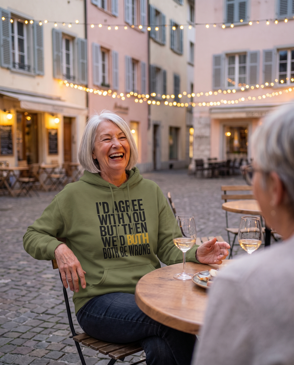 I'd Agree Yellow Accent Unisex Hoodie