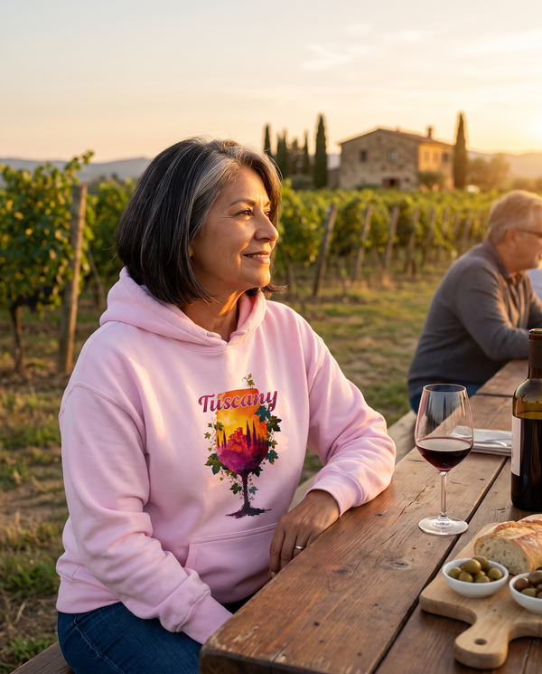 Tuscany Wine Glass Unisex Hoodie