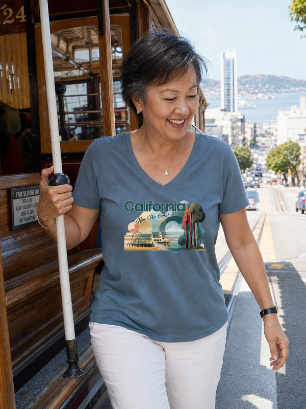 California Here We Come Women’s relaxed v-neck t-shirt