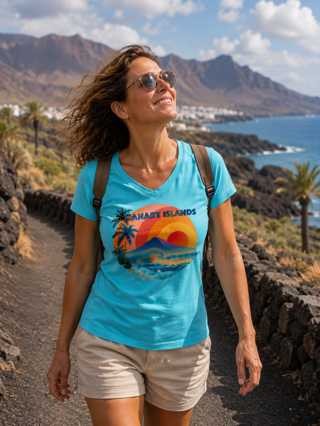 Canary Islands Women’s relaxed v-neck t-shirt