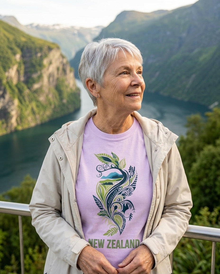 New Zealand Ferns & Fjords Heavyweight T-Shirt