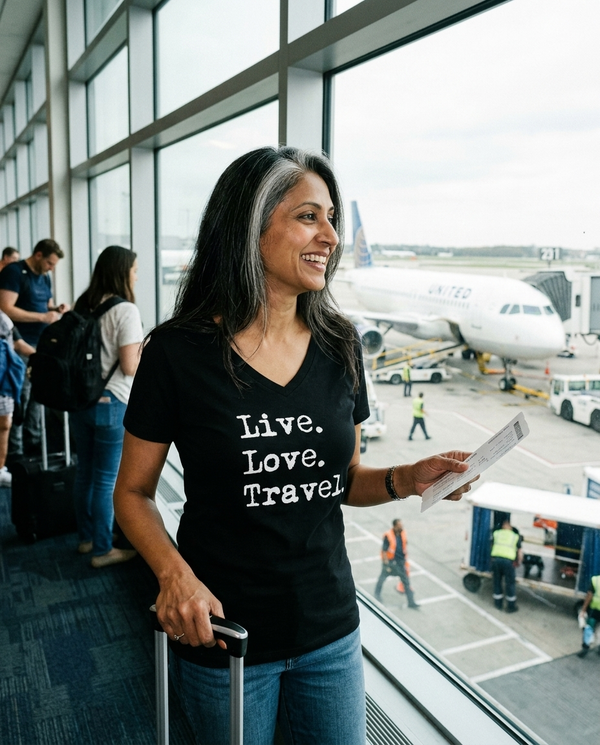 Live. Love. Travel. Women’s Relaxed V-Neck T-Shirt