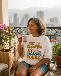 Not Escaping My Life. Escaping Yours. – Organic Oversized T-Shirt