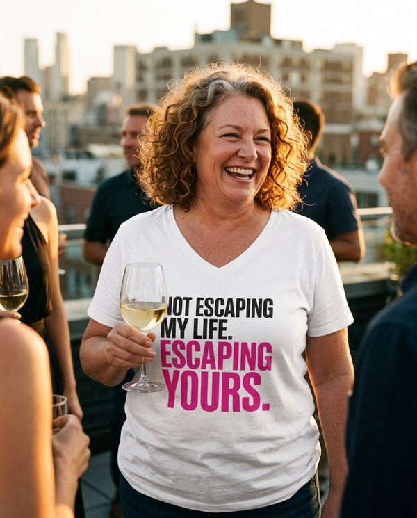 Not Escaping My Life. Escaping Yours. Women's Relaxed V-Neck T-Shirt