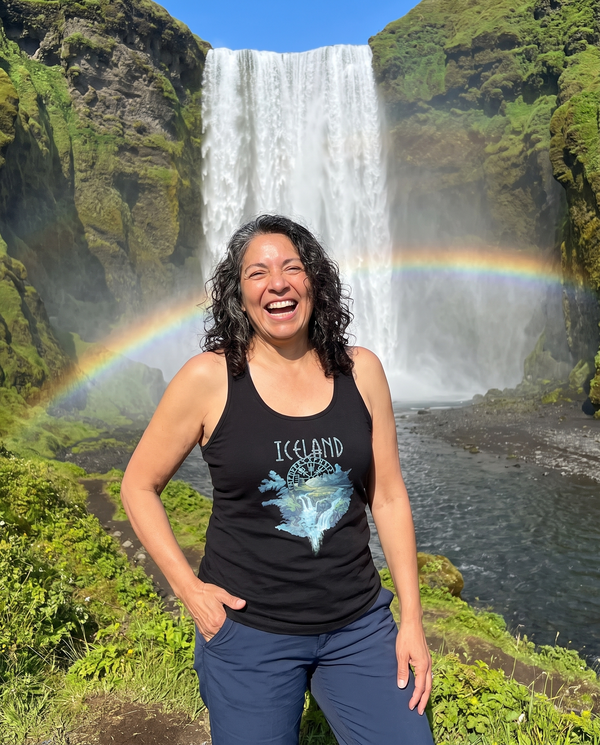 Iceland Waterfall Women’s fitted racerback tank top