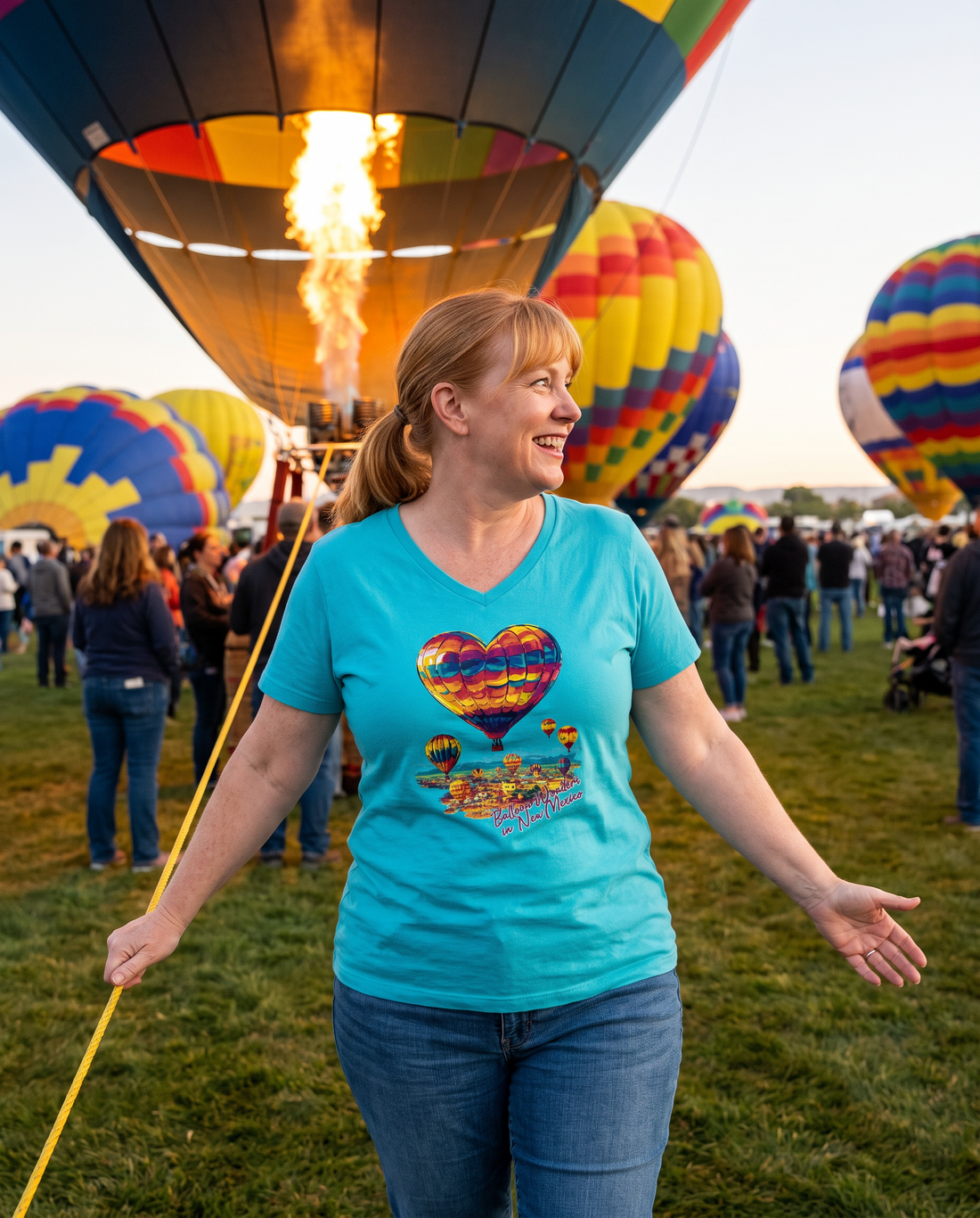 New Mexico Balloon Wonders Women’s relaxed v-neck t-shirt