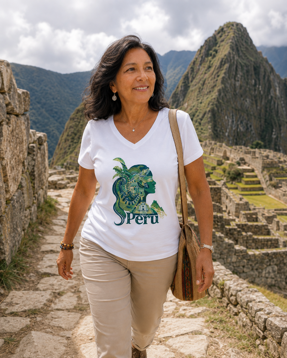 Peru Incan Art Women’s relaxed v-neck t-shirt