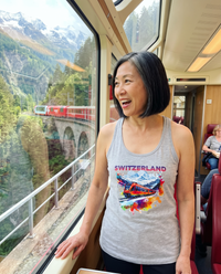 Switzerland Train 2 Women’s fitted racerback tank top