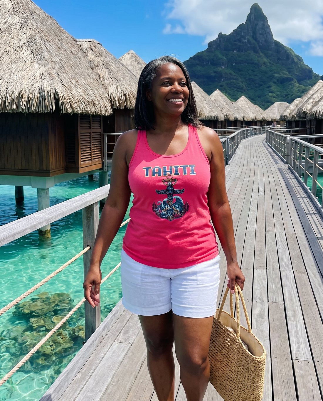 Tahiti Women’s fitted racerback tank top