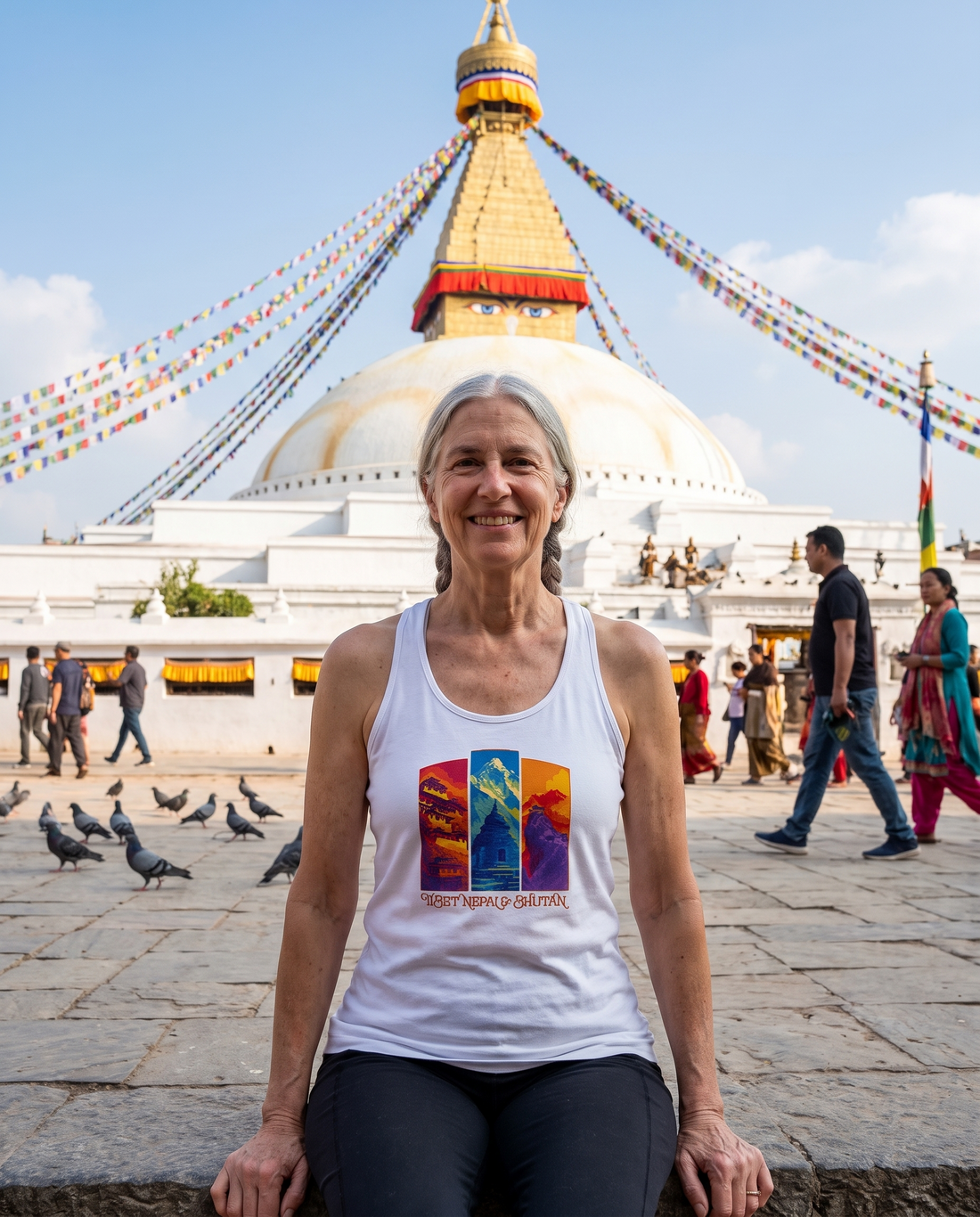 Tibet Nepal Bhutan Women’s fitted racerback tank top