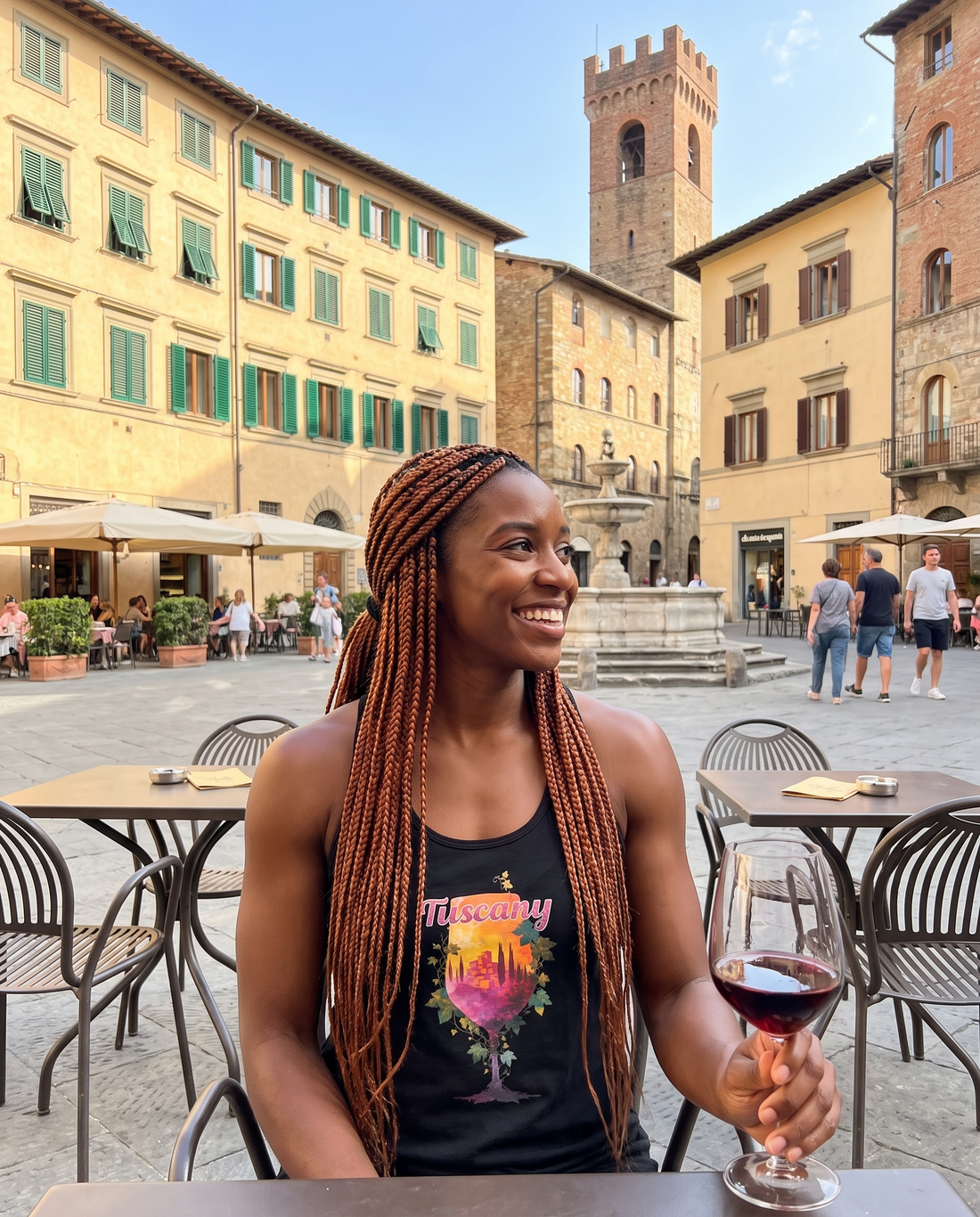 Tuscany Wine Glass Women’s fitted racerback tank top